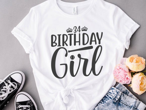 Birthday Girl Baseball Graphics & Print Templates