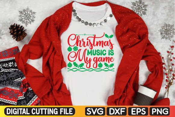Christmas Music is My Game Svg: Graphics & T-Shirt Designs