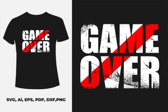 Game Over Typography Graphics for T-Shirt Designs