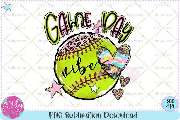 Softball Game Day Doodle Heart Clipart Graphics Review