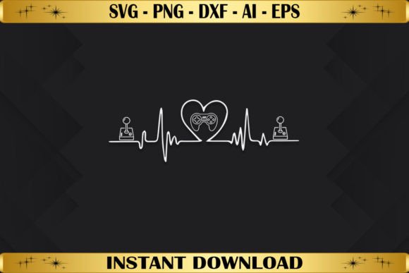 Video Game Heartbeat Graphics for T-Shirt Designs