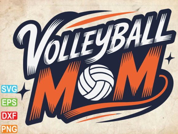 Volleyball Mom SVG Graphics for T-Shirt Designs